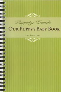 This book is included with every puppy and includes documented journaling and photos