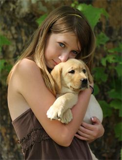 Children LOVE Labradors! This is our guy Clay with one of his many fans.